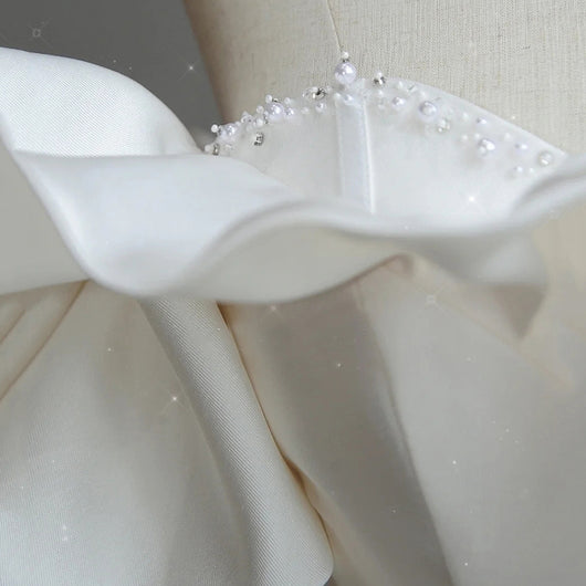 Vestido de Novia Satinado Hada Francesa Elegante - Image 10