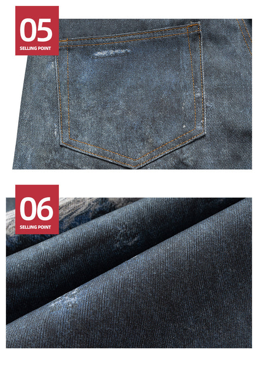 Pantalones Rectos Desgastados con Efecto Vintage para Hombre y Mujer - Image 9