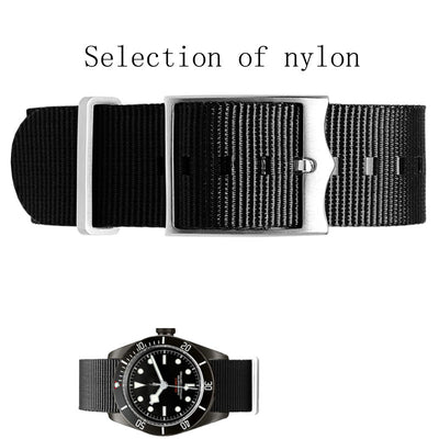 Correa Nylon Biwan Flor Roja Escudo Negro Serie Bronce 22mm para Hombre - Image 3