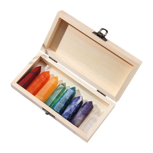 Set de Puntas de Cristal Natural Multicolor con Caja de Madera - Image 3