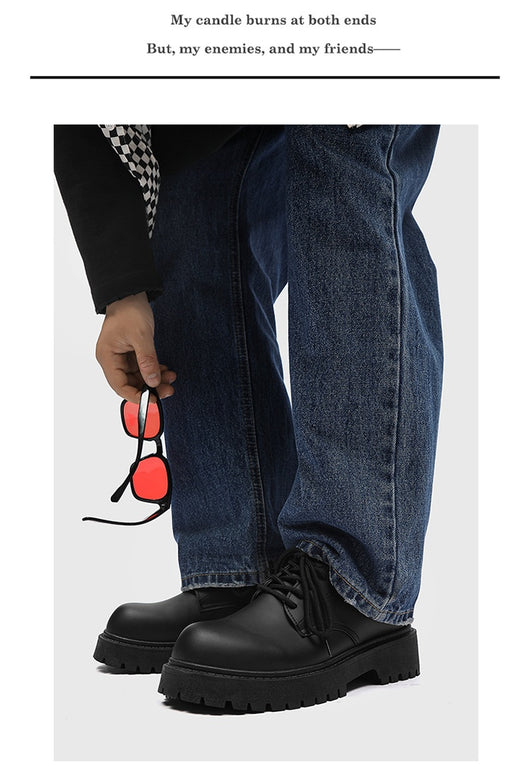 Zapatos Casuales Británicos para Hombre con Suela Elevada - Image 13