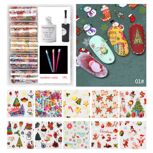 Set de 12 Láminas Decorativas para Uñas - Transferencias Nail Art - Image 13
