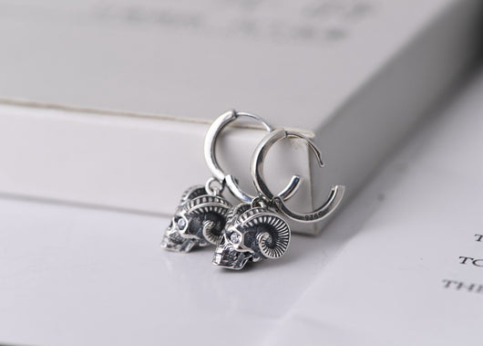 Aretes Vintage Rey Ciervo Plata S925 Acabado Antiguo - Image 7