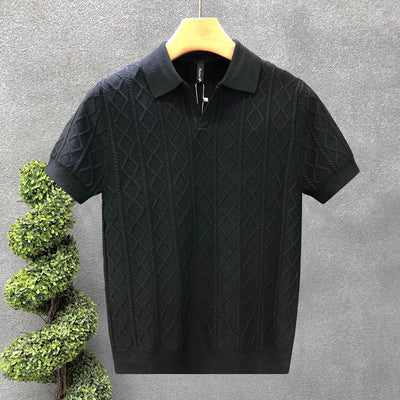 Camisa Texturizada Slim Fit con Cuello V para Hombre - Elegancia Empresarial - Image 5