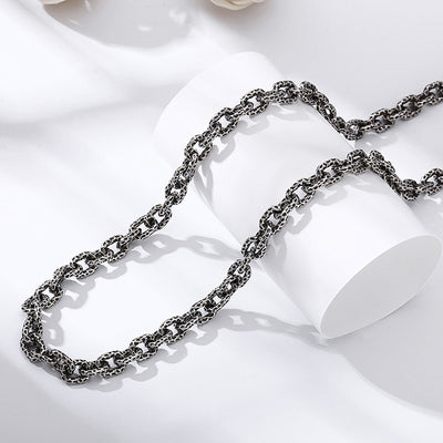 Collar de Plata Esterlina S925 con Patrón de Meteorita para Hombre - Image 3
