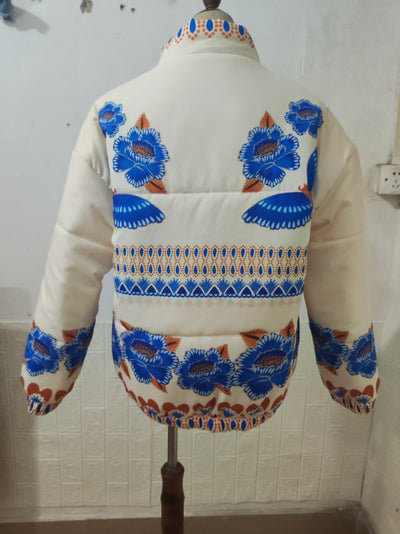 Chaqueta Acolchada de Algodón con Estampado Geométrico para Mujer - Image 15