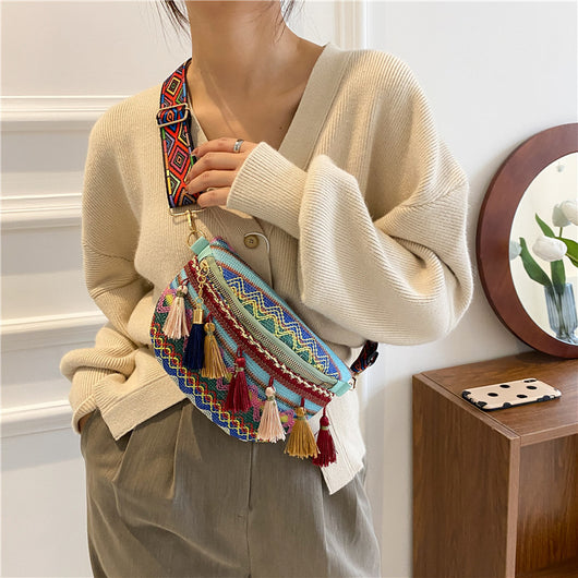 Bolsa Mensajera Étnica Multiusos para Mujer - Bandolera y Cintura - Image 8