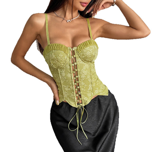 Camiseta Jacquard Texturizada con Cintura Fruncida y Tirantes - Image 5