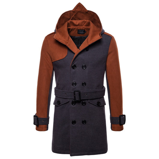 Abrigo Trench Largo de Lana con Capucha y Cinturón Doble Botonadura - Image 6