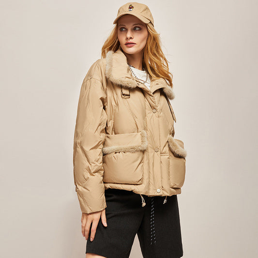 Abrigo Suelto Impermeable Cálido para Invierno