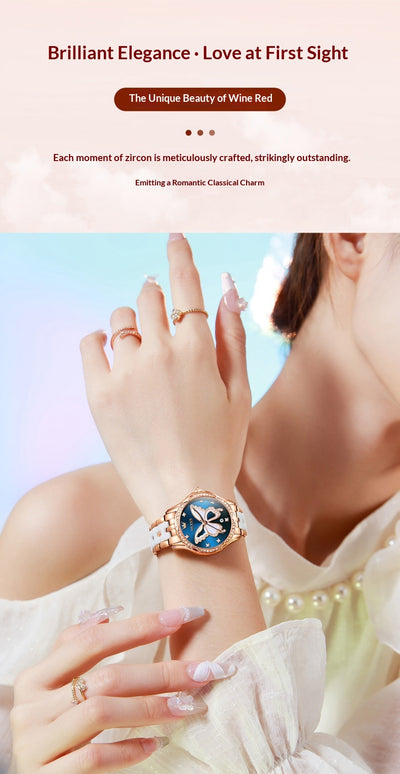 Reloj de Cuarzo para Mujer con Banda Cerámica Luminosa e Impermeable - Image 11
