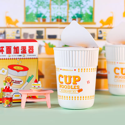 White and blue cup noodle shaped USB humidifier with a removable lid, ideal for desktop or bedroom use. - Image 6