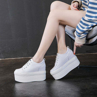 Zapatos de Mujer con Suela Gruesa Elevada y Cordones - Cuero Premium - Image 20