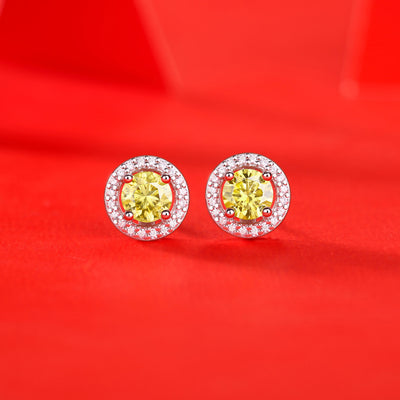 Aretes de Plata S925 con Moissanita - Diseño Dorado Clásico para Mujer - Image 4