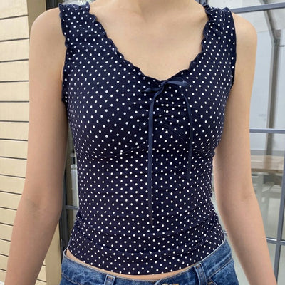 Blusa Sin Mangas Tejida con Estampado de Lunares - Image 25