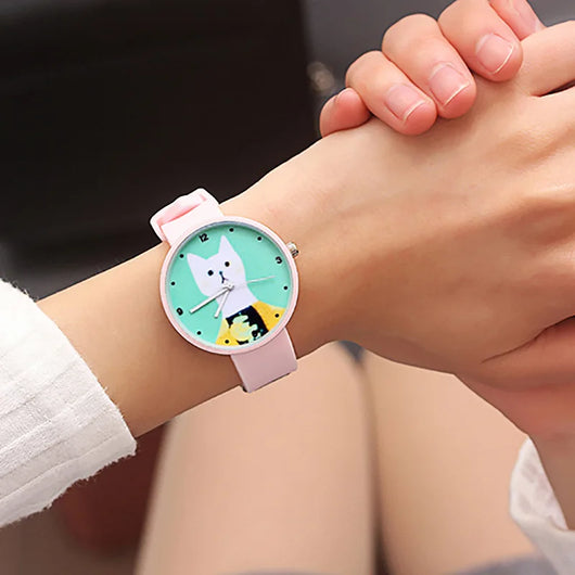 Reloj de Gato Blanco de Silicona para Mujer - Image 10