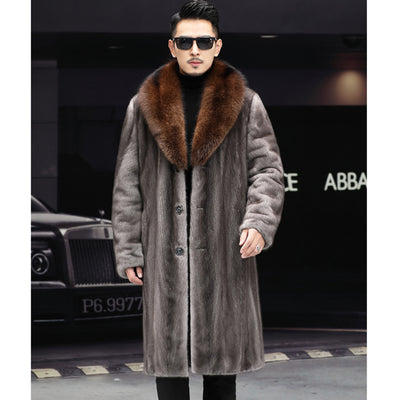 Abrigo Grueso de Piel Larga para Hombre - Casual Cálido Otoño Invierno - Image 12