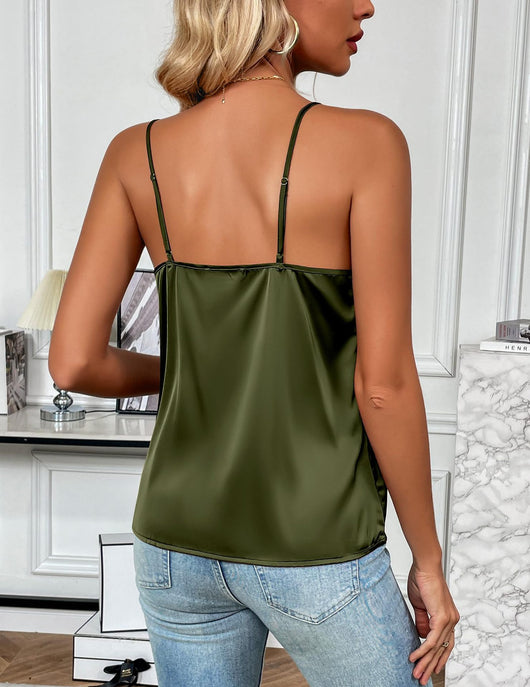 Blusa Tipo Tank Top de Seda con Tirantes Ajustables para Mujer - Image 21