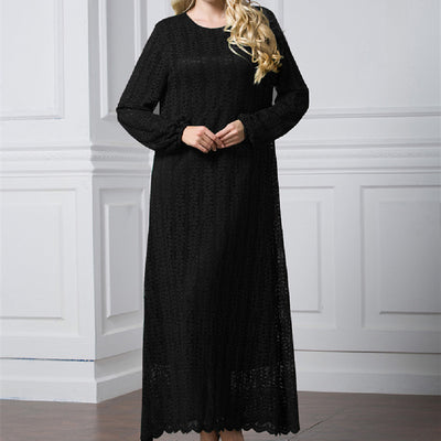 Vestido Ejecutivo de Manga Larga con Cuello Redondo - Image 9