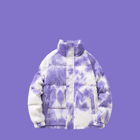 Abrigo de Invierno Tie-dye en Pana de Algodón para Hombre