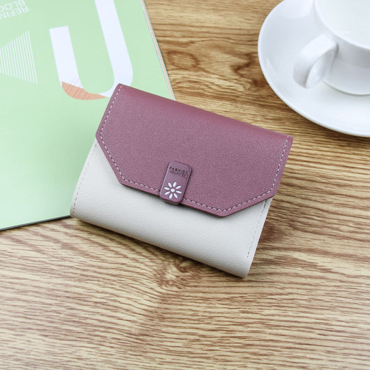 Billetera Compacta para Mujer con Cierre de Contraste y Compartimentos Múltiples - Image 5