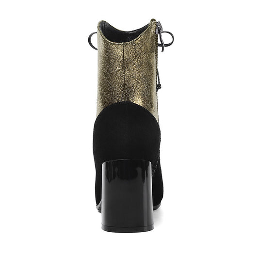 Botas Martin de Cuero Frosted con Tacón Grueso y Punta Cuadrada para Mujer - Image 4