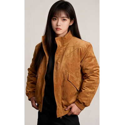 Chaqueta Acolchada de Algodón Estilo Americano con Cuello Mao y Diseño Patchwork para Hombre - Image 8