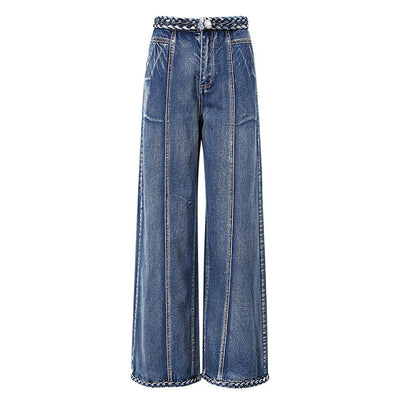 Pantalones de Mezclilla Acampanados Tejidos a Mano para Mujer - Image 10