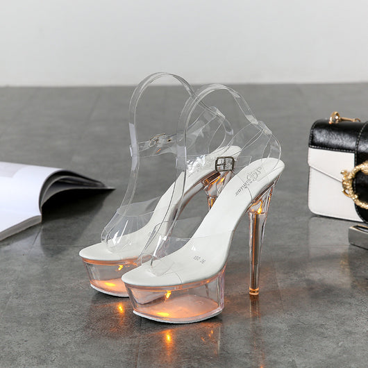 Sandalias de Tacón Stiletto Luminoso Plataforma Sexy Talla 34-43 - Image 11