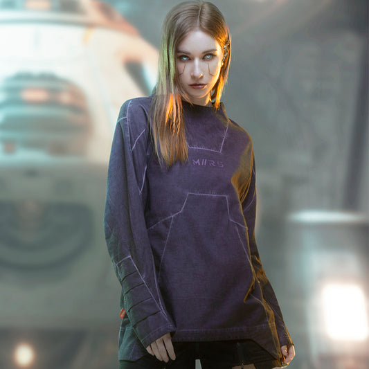 Camiseta Manga Larga Teñida y Lavada Estilo Otoño - Image 2