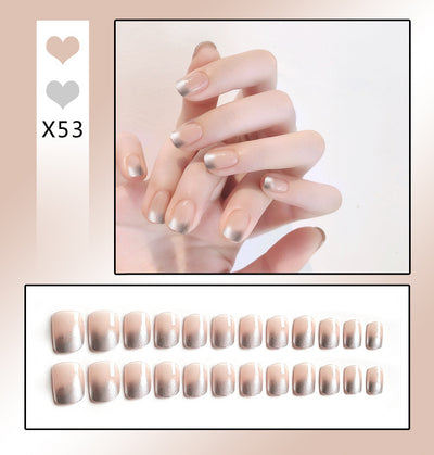 Uñas Postizas Francesas Removibles con Diamantes - Image 37