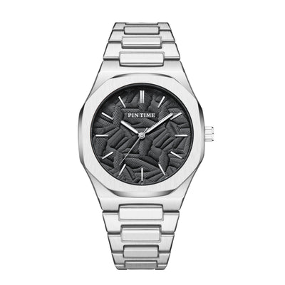 Reloj Impermeable para Hombre con Esfera Grabada en Relieve de Hoja de Palma - Image 9