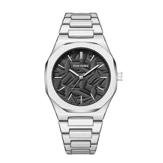 Reloj Impermeable para Hombre con Esfera Grabada en Relieve de Hoja de Palma - Image 9