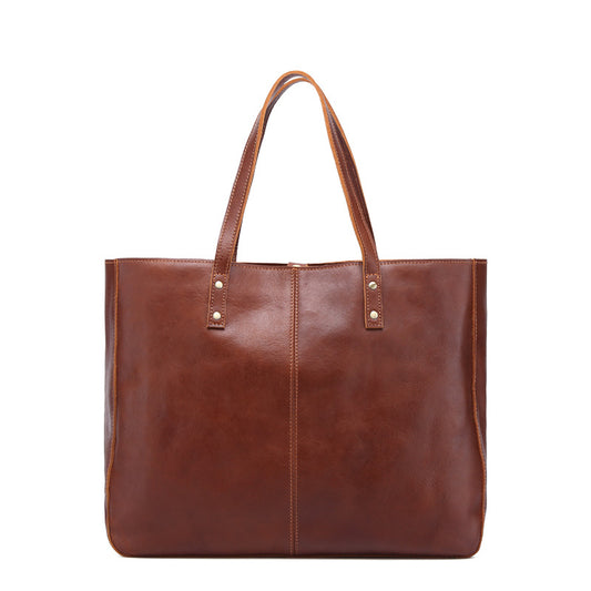 Bolso de Cuero Genuino con Gran Capacidad para Mujer