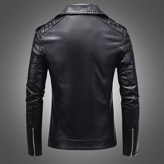 Chaqueta de Cuero para Hombre con Solapa Térmica de Forro Polar - Image 4