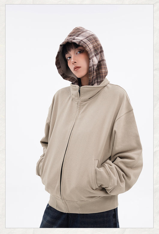 Sudadera con Capucha de Franela a Cuadros para Mujer - Image 17