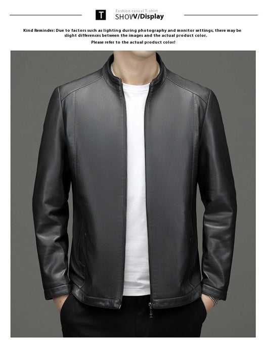Chaqueta de Cuero Casual Acolchada para Hombre con Forro Polar - Image 17