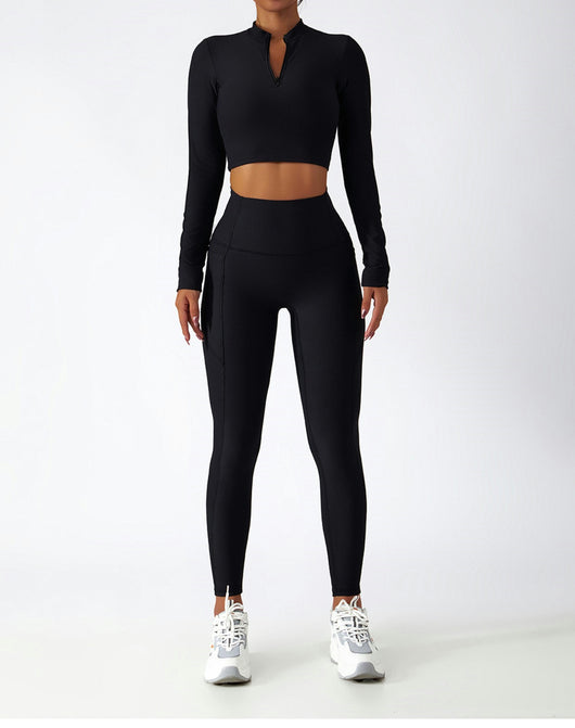 Conjunto Deportivo de Manga Larga con Soporte Torácico para Yoga y Running - Image 11