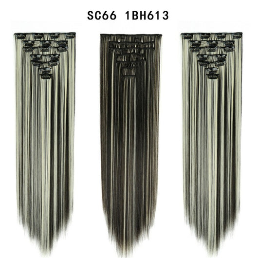 Set de Extensiones de Cabello con 16 Clips - Peluca de Fibra Sintética Premium - Image 48