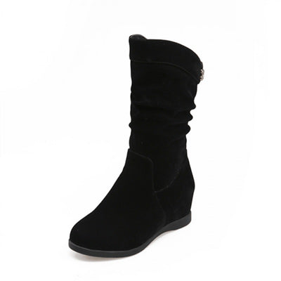 Botas de Caña Media en Algodón Terciopelo para Mujer Talla Grande - Image 9