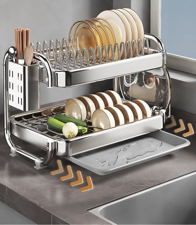 Escurridor de Platos en Acero Inoxidable con Bandeja de Drenaje - Image 12