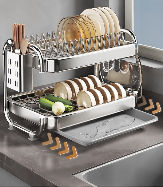 Escurridor de Platos en Acero Inoxidable con Bandeja de Drenaje - Image 12