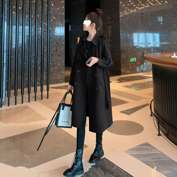 Abrigo Trench Ligero Midi para Mujer - Chaqueta Suelta Favorecedora Primavera