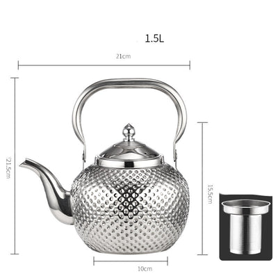 Tetera de Acero Inoxidable con Colador y Mango Esférico - Image 11