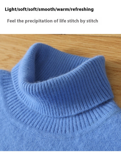 Suéter Pullover de Cuello Alto Holgado en Visón para Hombre - Invierno - Image 35