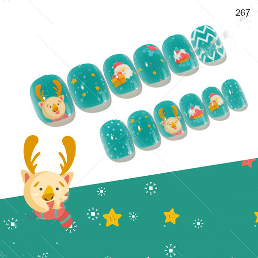 Uñas Postizas Navideñas para Niñas - Set 24 Piezas Listas para Usar - Image 8