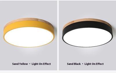 Lámpara de Techo Redonda de Madera - Iluminación Cálida para Dormitorio y Sala - Image 34