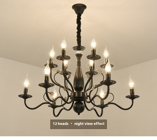 Lámpara de Araña de Cristal y Hierro Forjado para Sala y Dormitorio - Image 17