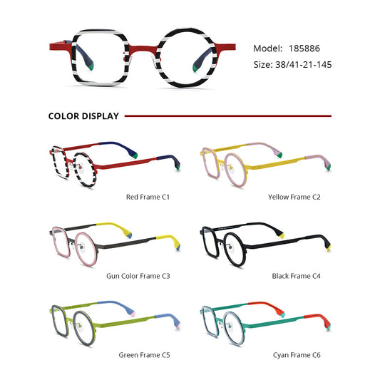 Lentes Titanio Diseño Mixto - Marco Cuadrado y Redondo Unisex - Image 2