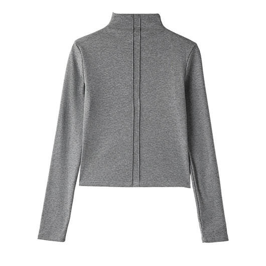 Blusa de Cuello Tortuga Manga Larga Versátil para Mujer - Image 5